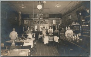 RESTAURANT INTERIOR ANTIQUE REAL PHOTO POSTCARD RPPC