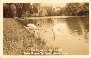 '37,Real Photo,RPPC,Swan ,Lake Laverne,Iowa State College, Ames,MSG,Old Postcard