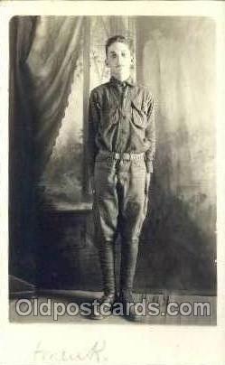WWI Real Photo Military Soldier in Uniform Post Card Postcard  