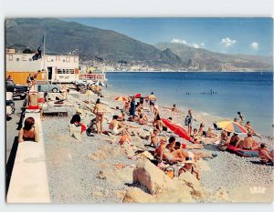 Postcard A part of the beach, French Riviera, Menton, France