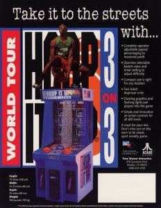 Hoop It Up World Tour Basketball Arcade Flyer 1995 Original Vintage 8.5 x 11