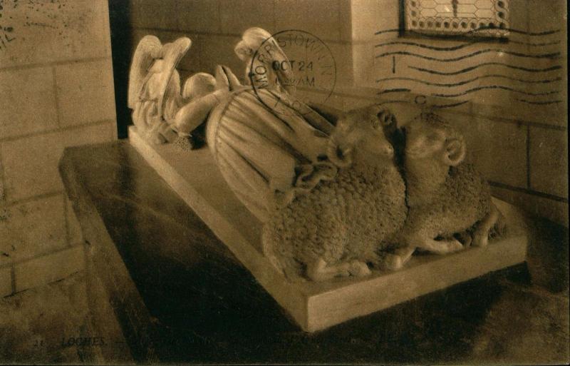 Loches, FRANCE, Indre-et-Loire, Sculpture, Sarcophagus, 1908, Postcard FR953833