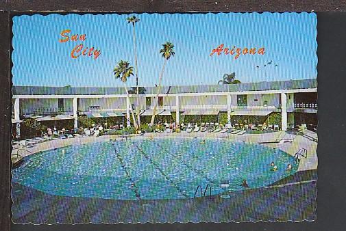 Swimming Pool Sun City AZ Postcard BIN 