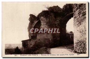 Old Postcard Cubzac Bridges Ruins of the Castle of the four son Aymon