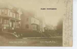 MANCHESTER STREET, GLEN ROCK, PA RPPC Postcard