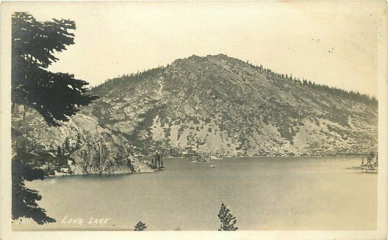 Arizona Beautiful Long Lake 1920s RPPC Photo Postcard Railroad 21-3442