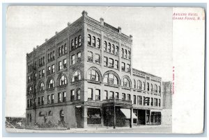 Grand Forks North Dakota Postcard Antlers Hotel Building Exterior Scene c1905's