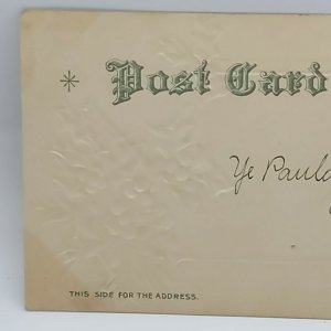 Postcard Best Christmas Wishes 1906 Santa Maria California Embossed Undivided