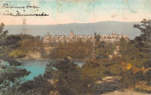 LAKE MINNEWASKA NEW YORK WILDMERE CLIFF HOUSE HAND COLORED POSTCARD 1931