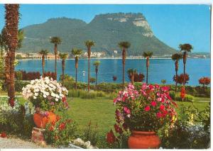 Italy, Lago di Garda, Dai giardini il panorama con la Rocca, 1987 used Postcard
