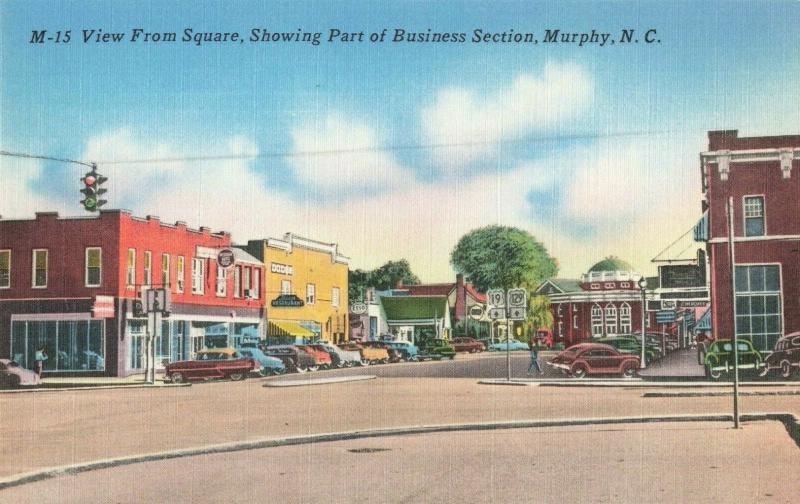 Postcard Business District Murphy North Carolina