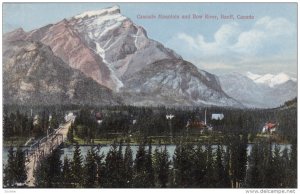 BANFF, Alberta, Canada, 1900-1910s; Cascade Mountain And Bow River