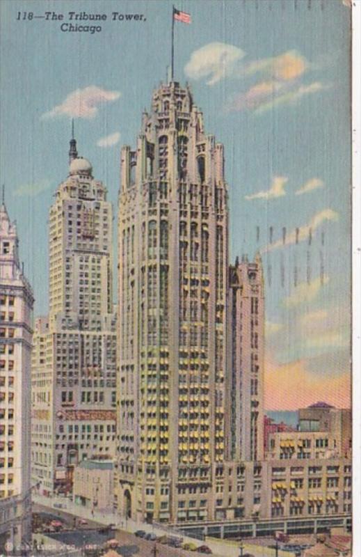 Illinois Chicago The Tribune Tower 1949 Curteich