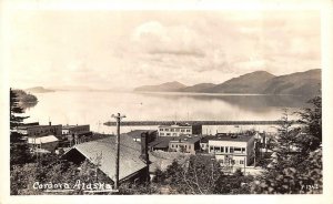 RPPC AERIAL VIEW CORDOVA ALASKA REAL PHOTO POSTCARD (c. 1940s)