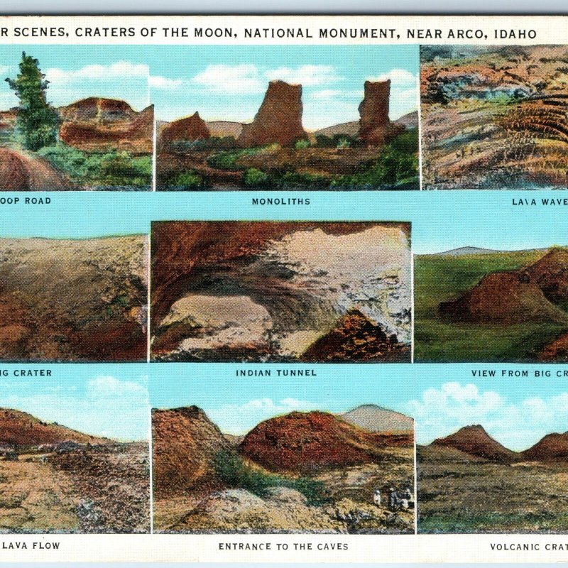 c1940s Near Arco, ID x9 Multi View Craters of the Moon Wonder Volcano PC A247