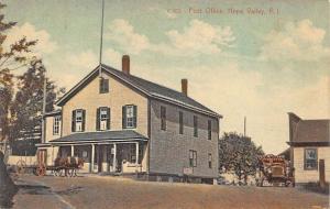 Hope Valley R I Post Office Horse & Wagon Old Car Postcard