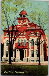 View of City Hall, Galesburg IL Vintage Postcard W31