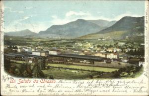 RR Train Station? Un Saluto da Chiasso c1900 Postcard