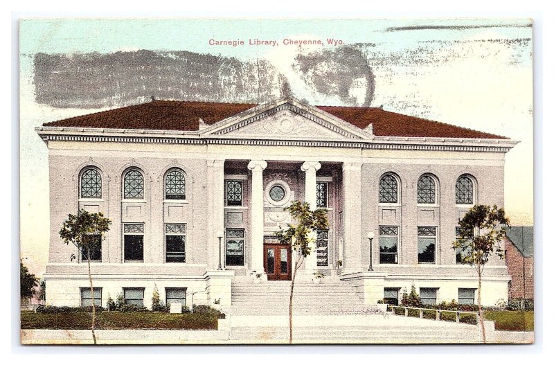 Carnegie Library Cheyenne Wyo. Wyoming c1908 Postcard