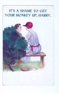 LP89   Comic, Risque, lovers, couple, vintage postcard