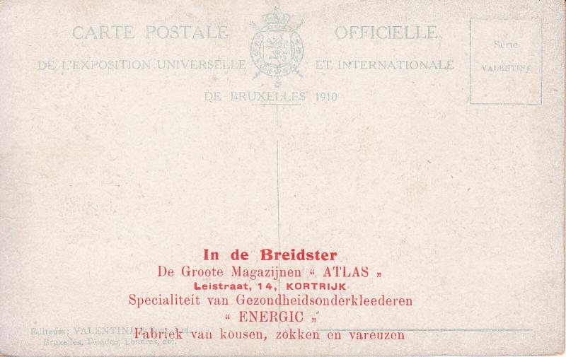 Exposition Brussels 1910 Alt Dusseldorf beer house cafe postcard