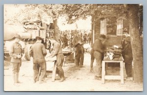 BEDFORD PA US ARMY TRUCKS & SOLDIERS ANTIQUE REAL PHOTO POSTCARD RPPC