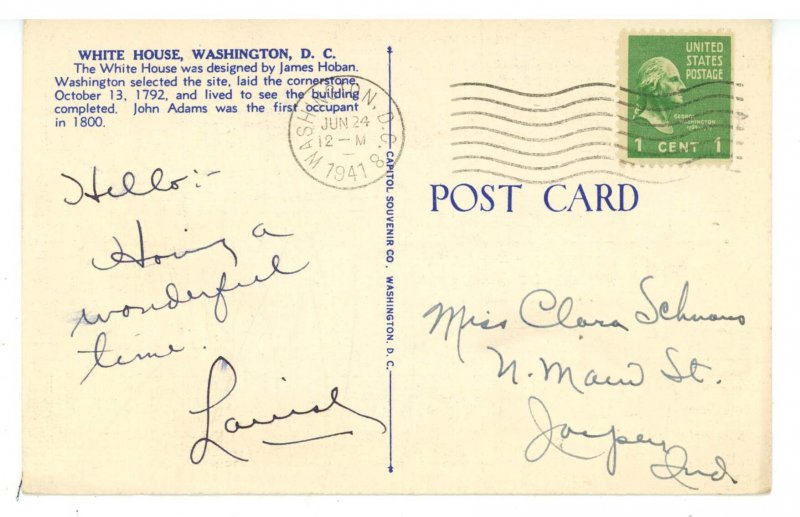 DC - Washington. The White House at Night