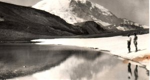 Rainier National Park Frozen Lake Washington RPPC Postcard c. 1950s