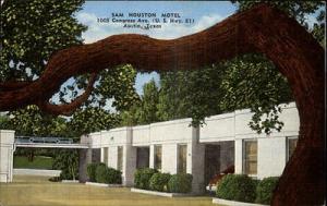 Austin TX Sam Houston Hotel Old Linen Postcard