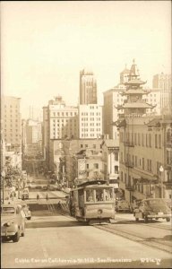 San Francisco California CA Cable Car Trolley Real Photo c1910 Vintage Postcard