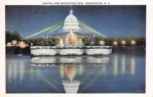 Capitol and Reflection Pool Washington DC, USA Fountain Unused 