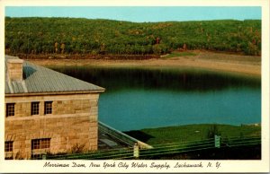 Vtg 1950s Merriman Dam New York City Water Supply Lackawack NY Postcard