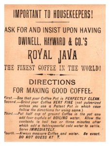 Royal Java Coffee , Dogs and cat ,  3 Trade Cards