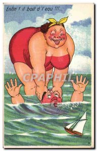 Old Postcard Fantasy Humor BBW