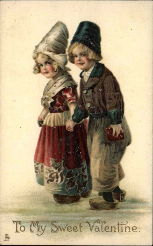 Tuck 205 Dainty Children Dutch Valentine - Brundage? C1910 Postcard