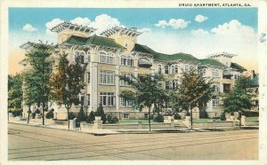 Georgia Atlanta Druid Apartments roadside IF Co Teich Postcard 22-4488