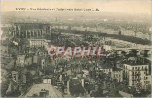 Old Postcard Lyon Vue Generale and Cathedrale Saint Jean