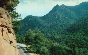 Vintage Postcard  Chimney Tops & U. S. 441 Transmountain Highway Great Smoky Mt.