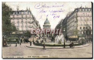 Paris Old Postcard Rue Soufflot and pantheon