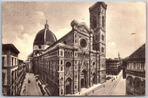 Vtg Firenze La Cathedrale Church Florence Italy 1950s Postcard