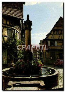 Modern Postcard Riquewihr Fountain the Sinne and old houses