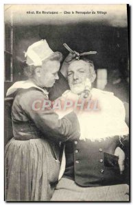 Old Postcard Army Hairdresser Wig In Brittany Folklore TOP