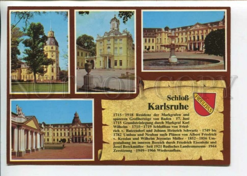 442117 Germany Karlsruhe Castle tourist advertising Old postcard