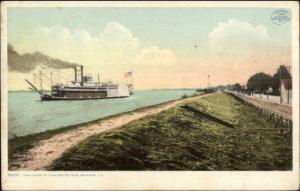 New Orleans LA Levee Chalmette & Steamer Boat c1910 Detroit Publishing PC