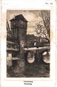 Nurnberg Nuremberg Henkersteg  Etching Martin Verlag 1901 Unused 