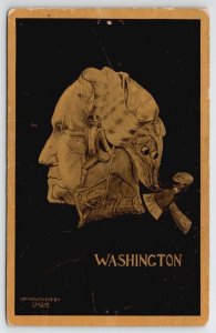 Metamorphic President George Washington 1909 C.M. Sax. Rare Postcard X25