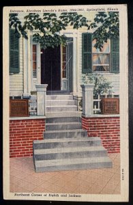 Vintage Postcard 1949 Abraham Lincoln Doorway, Springfield, Illinois (IL)