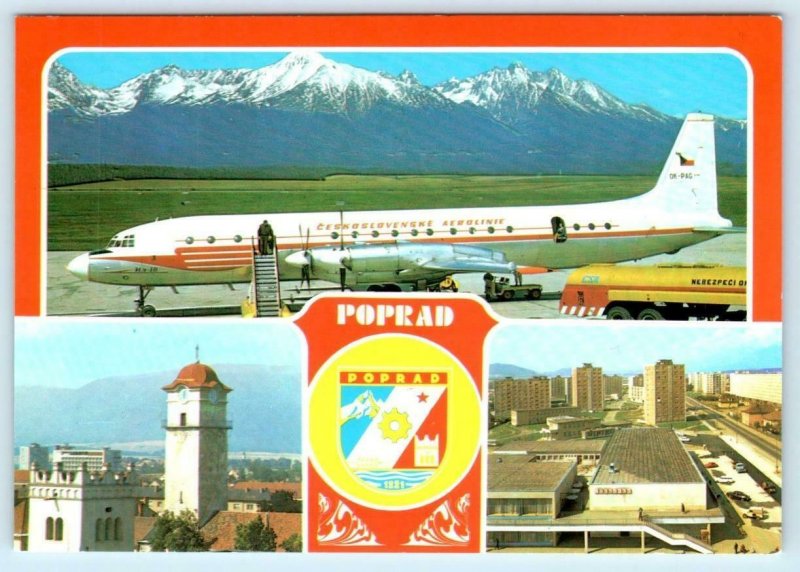 POPRAD AIRPORT, Slovakia ~ Československé Aerolinie Airplane - 4x6 Postcard