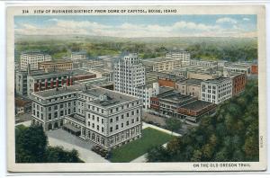 Business District Panorama Boise Idaho 1936 postcard