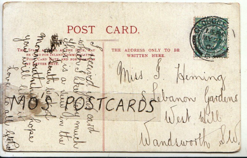 Genealogy Postcard - Heming - Lebanon Gardens - West Hill - Wandsworth Ref 8209A